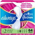 thumbnail image 1 of Always Radiant FlexFoam Heavy Flow Pads, Unscented, Size 2, 64 ct., 1 of 10