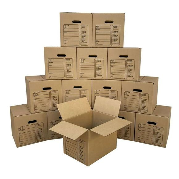UBMOVE Pack of 15 Premium Small Boxes with Handles 16 3/8" x 12 5/8" x 12 5/8"
