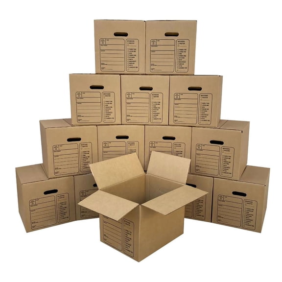 UBMOVE Pack of 15 Premium Small Boxes with Handles 16 3/8" x 12 5/8" x 12 5/8"