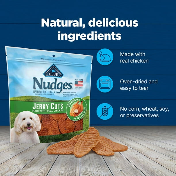Blue Buffalo Nudges Natural Chicken Flavored Jerky Cut Dog Treats