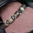 thumbnail image 4 of Men's Diamond Bracelet & 14K Gold Accent in Stainless Steel, 4 of 6