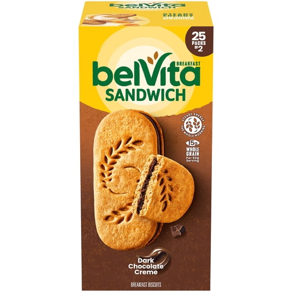 belVita Dark Chocolate Creme Breakfast Biscuits 25 pk.