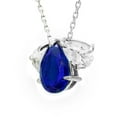 thumbnail image 5 of Pear Cut Lab Gemstone Earring and Necklace Set in Sterling Silver, 5 of 7
