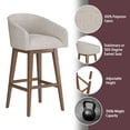 thumbnail image 5 of HH2 Home Upholstered Barrel Back Wood Adjustable Height Swivel Bar Stool, 5 of 19