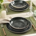 thumbnail image 4 of Christian Siriano Onyx 24-Piece Porcelain with Gold Rim Dinnerware Set, 4 of 7