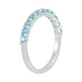 thumbnail image 2 of Round Cut Treated Swiss Blue Topaz Semi-Eternity Band in 14K Gold, 2 of 6