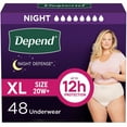 thumbnail image 1 of Depend Night Defense Adult Incontinence Underwear for Women, Choose Size, 1 of 8