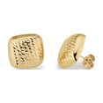 thumbnail image 2 of Square Button Diamond Cut Stud Earrings in 14K Gold, 2 of 2