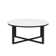 thumbnail image 7 of Adley Round Coffee Table with Faux Marble Top and Black Metal Base, 7 of 7