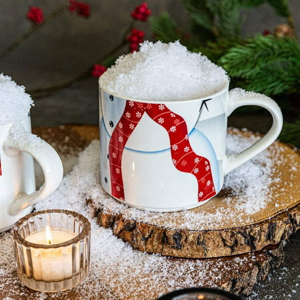 Over&back 4-Piece Stackable Snowman and Santa Mug Set of 4, 10oz