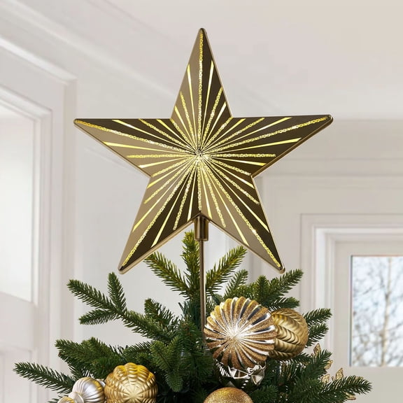 Member's Mark Pre-Lit Gold Star Tree Topper