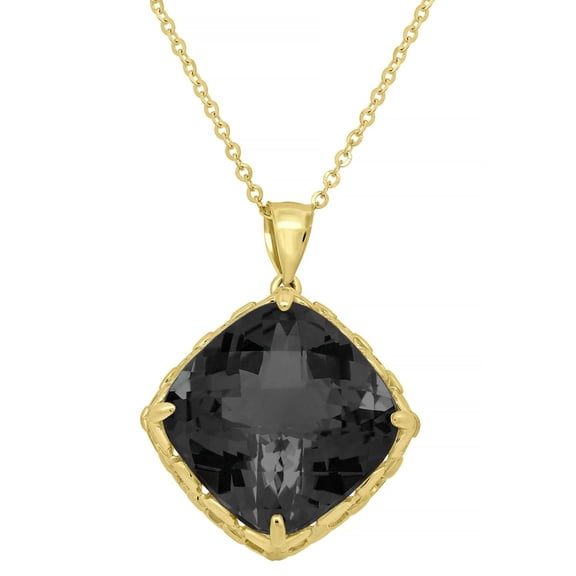 Solitaire Gemstone Pendant Necklace in 14K Gold