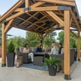 thumbnail image 7 of Backyard Discovery 14' x 12' Cedar Wood Peak Roof Gazebo with PowerPort, 7 of 17