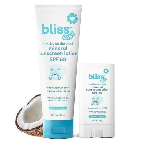 Bliss Baby Mineral Lotion Stick, SPF 50, Sunscreen Set