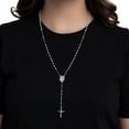 thumbnail image 6 of Diamond Cut Rosary Necklace in Sterling Silver, 6 of 7