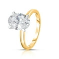 thumbnail image 2 of Lab Created Oval Cut Diamond Solitaire Ring in 18K Gold, 2 of 7
