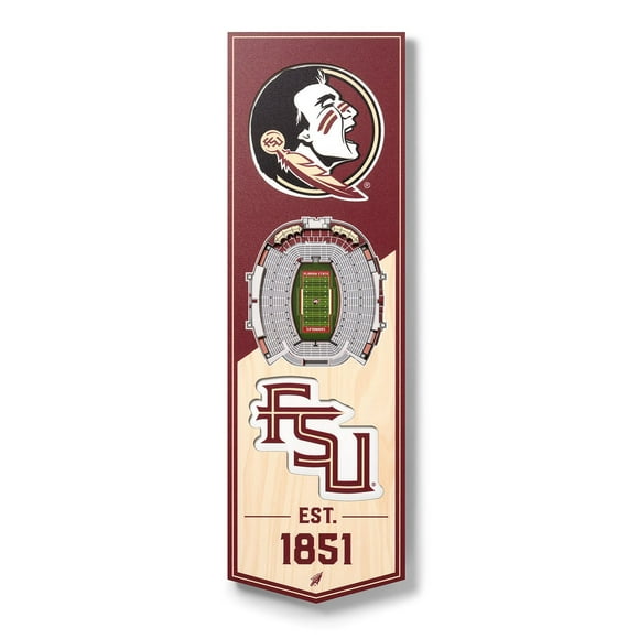 YouTheFan Florida State Seminoles 6"x19" 3D Stadium View Banner