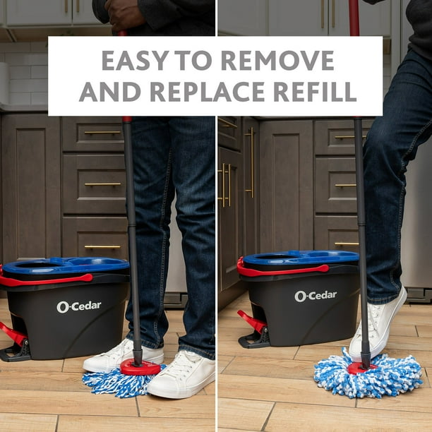 O-Cedar EasyWring RinseClean Microfiber Spin Mop with 2 Extra