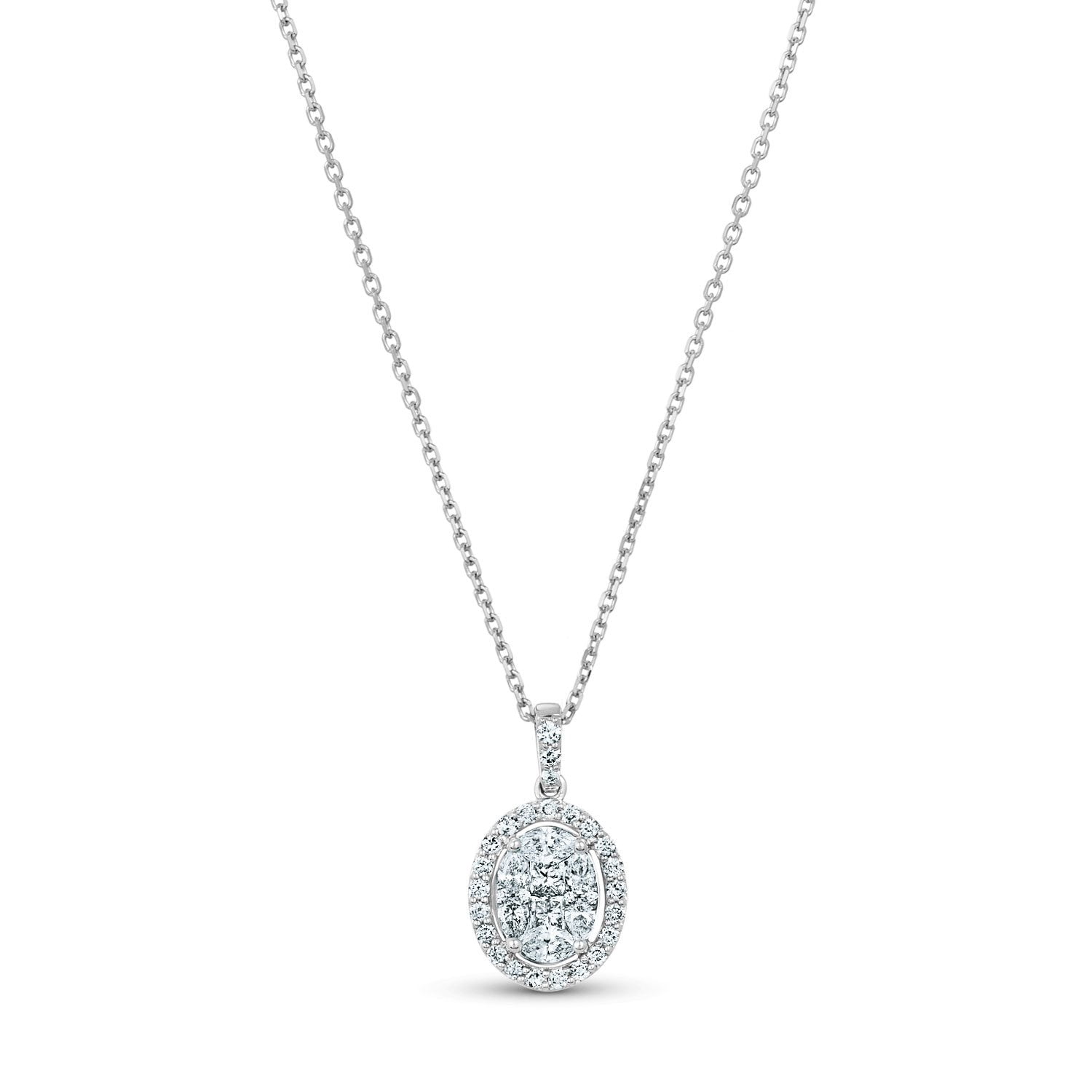 Dazzlingrock Collection 18K White Gold Halo Pendant – 6.5mm Amethyst With 0.10ct White Diamonds - View #12