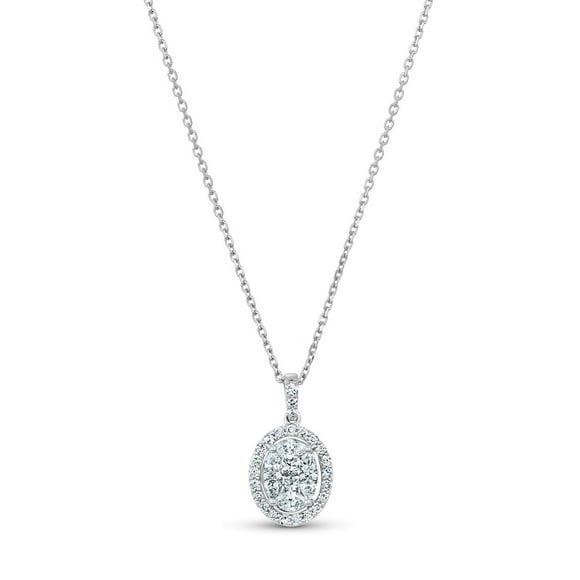 0.60 CT. T.W. Diamond Halo Pendant in 14K Gold