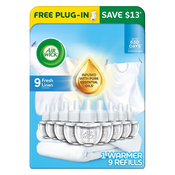 Air Wick Plug In Scented Oil Air Freshener, Fresh Linen, Choose Pack
