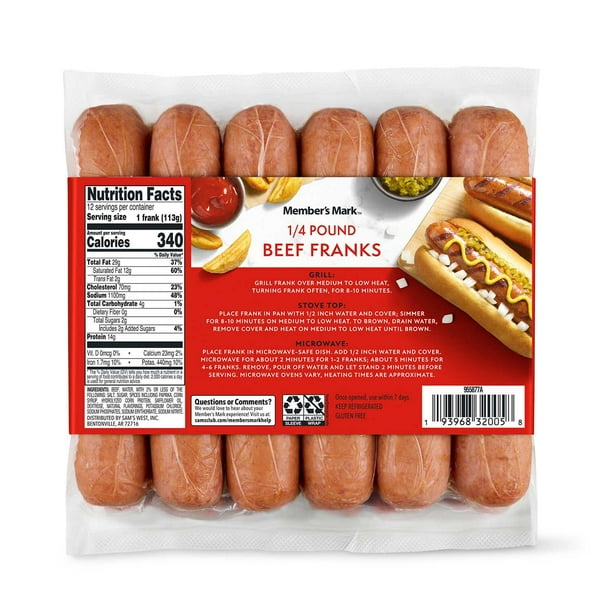 Member's Mark Beef Franks, 4 oz., 12 ct. - Samsclub.com