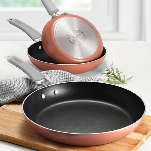 Tramontina 3-Piece Frying Pan Set with Nonstick Interior, Assorted Colors