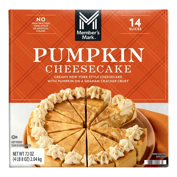 Member's Mark 9" New York Style Pumpkin Cheesecake, Frozen, 14 slices
