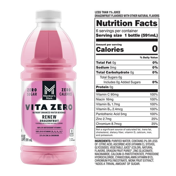 Member's Mark Vita Zero Water Variety Pack 20 fl. oz., 24 pk