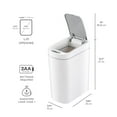 thumbnail image 5 of Nine Stars 2-Pk. 1.85G Plastic Motion Sensor Trash Cans, White, 5 of 5