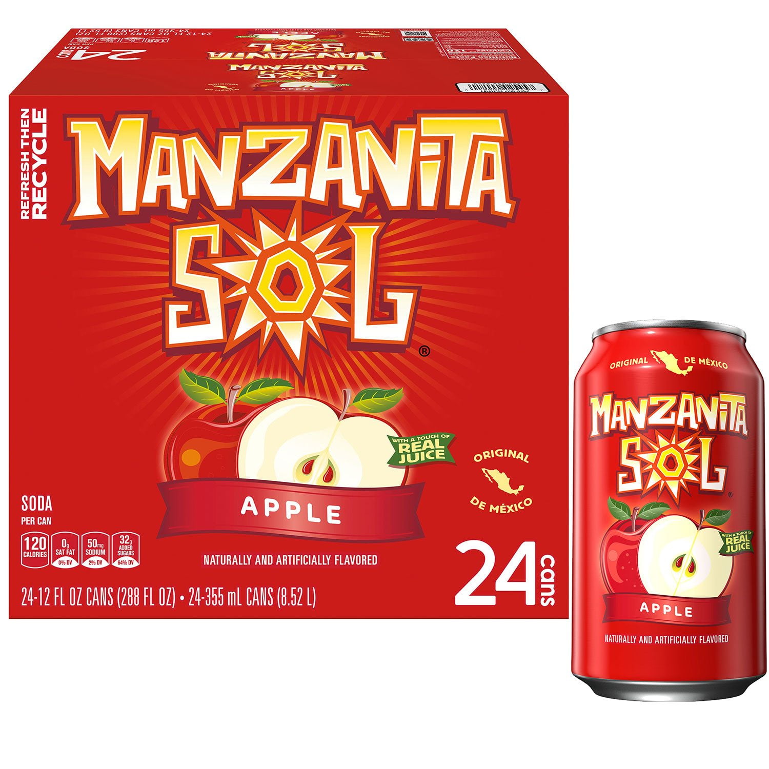 Manzanita Sol Soda Apple 12 fl. oz., 24 pk. - Samsclub.com