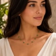 thumbnail image 3 of Lab Emerald Flower Station Necklace in 14K Gold, 3 of 6
