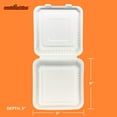 thumbnail image 2 of Kanak Sustainables™ 1 Compartment Hinged Lid To Go Food Container 9" x 9" , 50 ct., 2 of 5