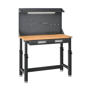 Seville Classics UltraHD Height Adjustable Lighted Work Center, 45"W x 22"D x 50.75-64"H