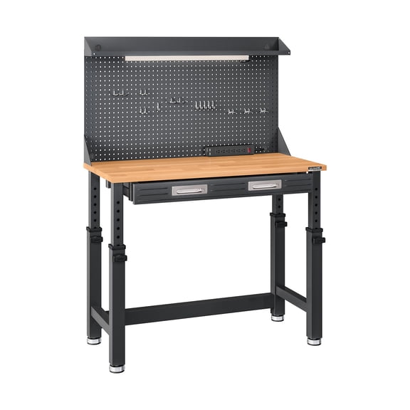 Seville Classics UltraHD Height Adjustable Lighted Work Center, 45"W x 22"D x 50.75-64"H