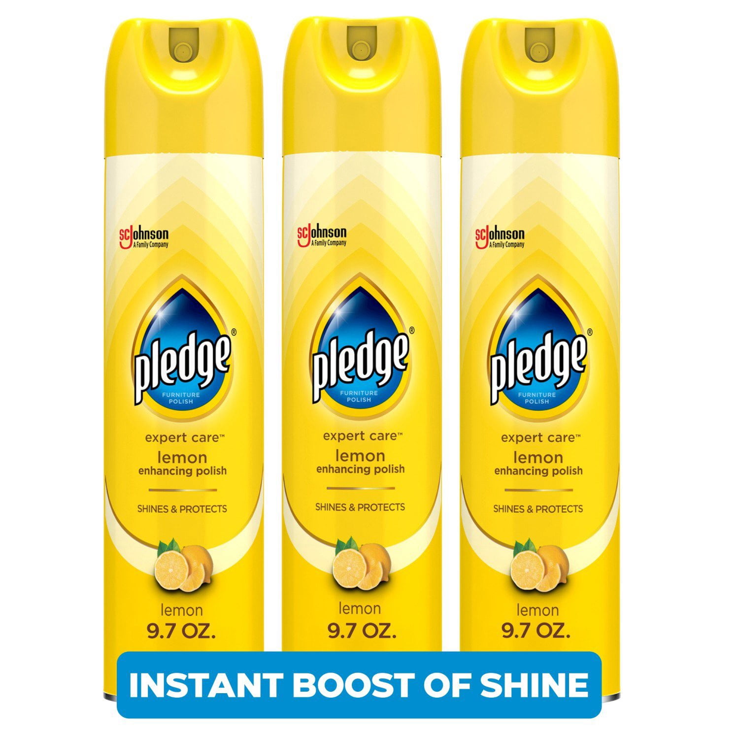 Pledge Furniture Enhancing Polish Spray, Lemon, 3ct., 29 oz