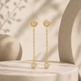 thumbnail image 8 of Diamond Cut Bezel Dangle Earrings in 14K Gold, 8 of 9