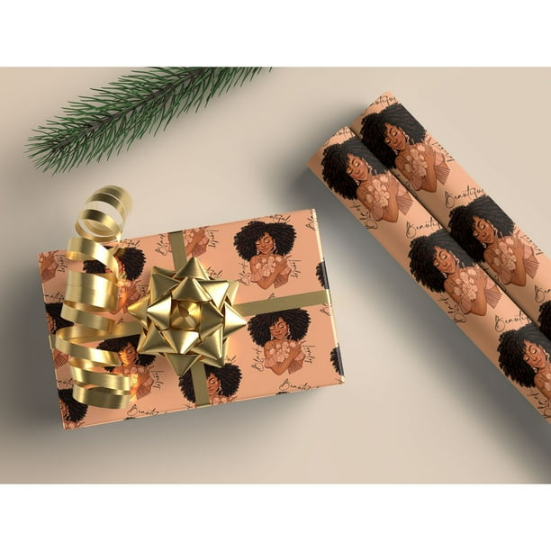 Mah Melanin Beautiful Collection Premium Wrapping Paper, 4pk.