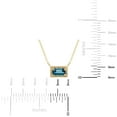 thumbnail image 6 of Baguette Cut Gemstone and 0.06 CT. T.W. Diamond Halo Pendant Necklace in 14K Gold, 6 of 6