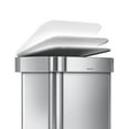 thumbnail image 5 of simplehuman 12-Gal Rectangular Step Can with Liner Pocket, Brushed Stainless Steel with Grey Plastic Lid  & Code M Custom-Fit Liners, 60 pack., 5 of 7
