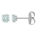 thumbnail image 1 of Round Cut Solitaire Gemstone Stud Earrings in 14K Gold, 1 of 4