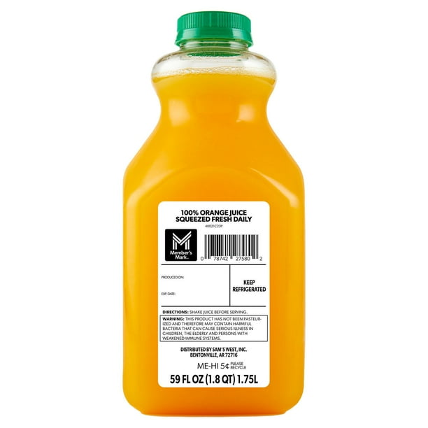「Fresh Juice」 Member's Mark Fresh Squeezed Orange Juice, 59 fl. oz