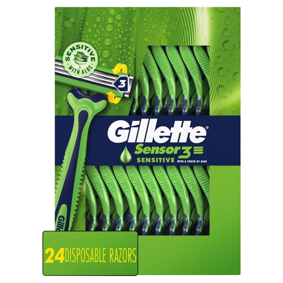 Gillette Sensor3 Sensitive Men's Disposable Razor, 24 ct.