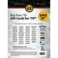 thumbnail image 3 of Gordon Biersch Brands $100 Value Gift Card Multi-Pack, 4 x $25, 3 of 3