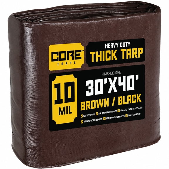 Heavy Duty 30' x 40' Tarp Cover, Waterproof, UV Resistant, Rip and Tear Proof, Poly Tarpaulin with Reinforced Edges for Roof, Camping, Patio, Pool, Boat, Assorted Mil & Colors