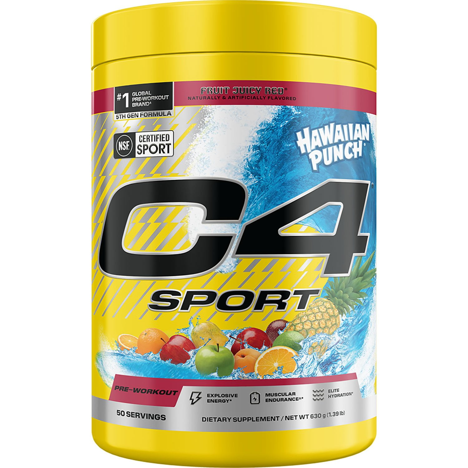 C4 Sport Pre-Workout Powder, Hawaiian Punch Fruit Juicy Red, 1.39 lbs ...