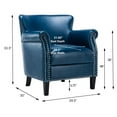 thumbnail image 3 of Hallie Club Top-Grain Leather Chair, Assorted Colors, 3 of 9