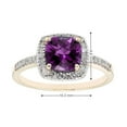 thumbnail image 4 of Cushion Cut Gemstone & 0.18 CT.T.W. Halo Diamond Ring in 14K Gold, 4 of 5
