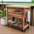 thumbnail image 1 of Backyard Discovery 100-Qt. Acacia Patio Cooler with Prep Area, 1 of 10