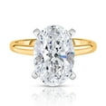 thumbnail image 1 of Lab Created Oval Cut Diamond Solitaire Ring in 18K Gold, 1 of 7